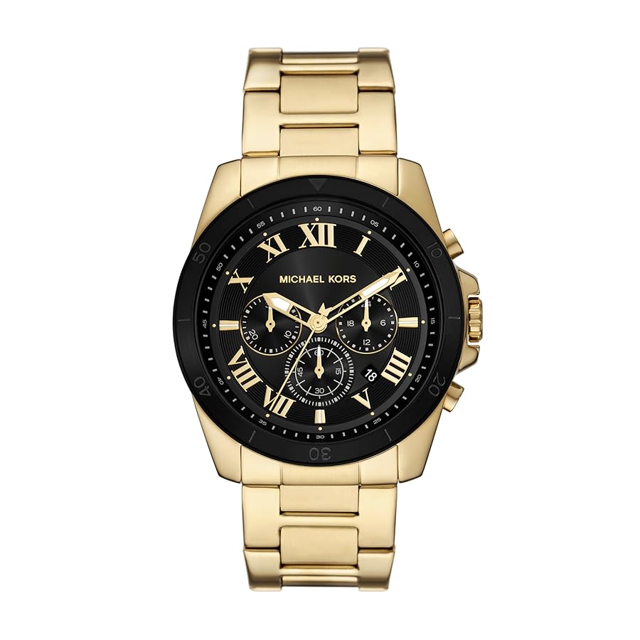 m&k❗️ Amazon.com: Michael Kors Men's Alek Chronograph Gold-Tone